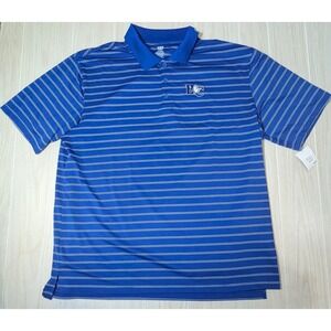 TRT Classics Men's Royal Blue White Stripe Polo Shirt 2XL Performance Polyester
